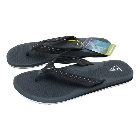 Cobian Men's Anchor Sandals - Black Casual Flip Flops Size 11 - Picture 2 of 6